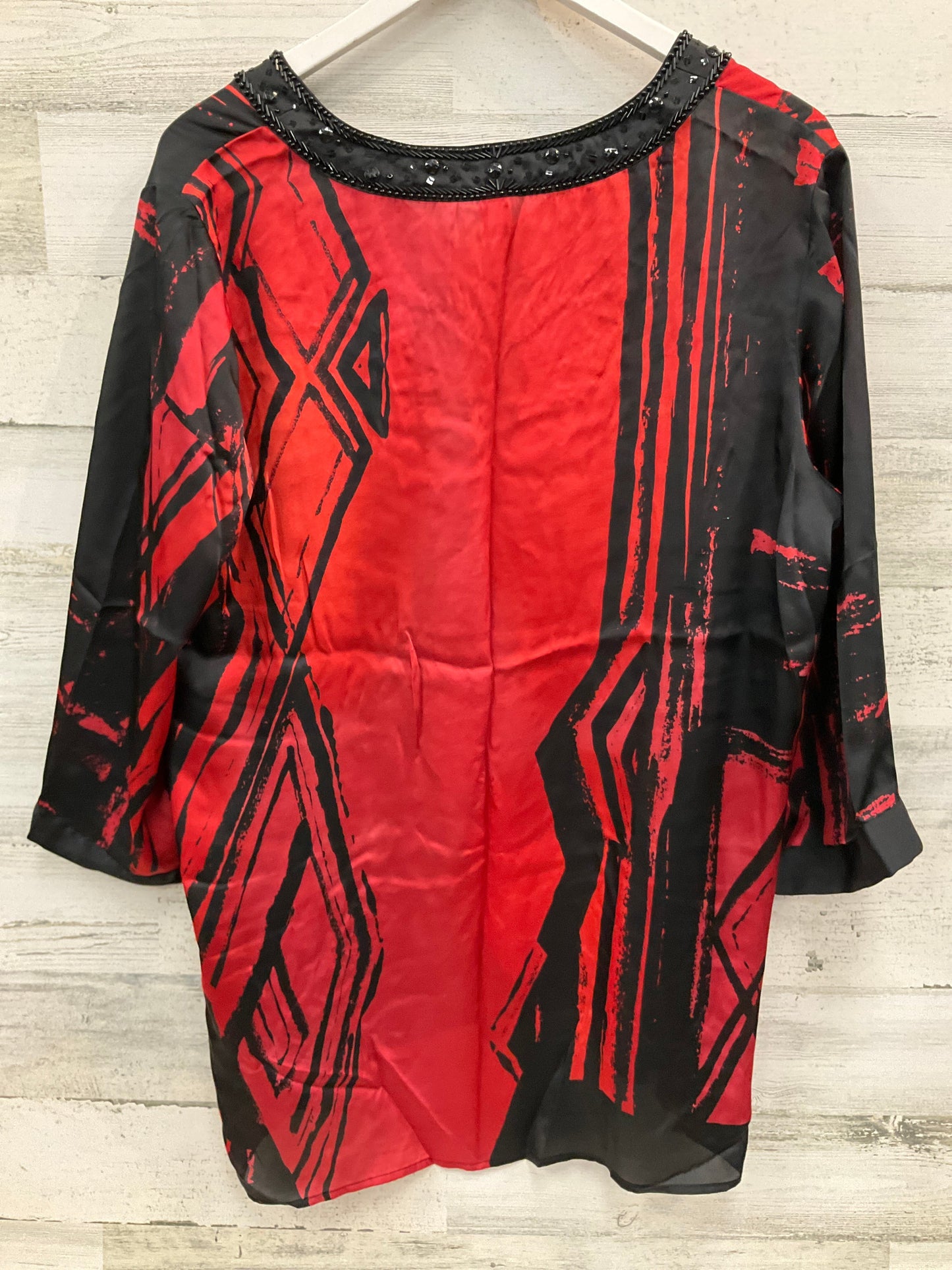 Blouse 3/4 Sleeve By Chicos In Red, Size: L