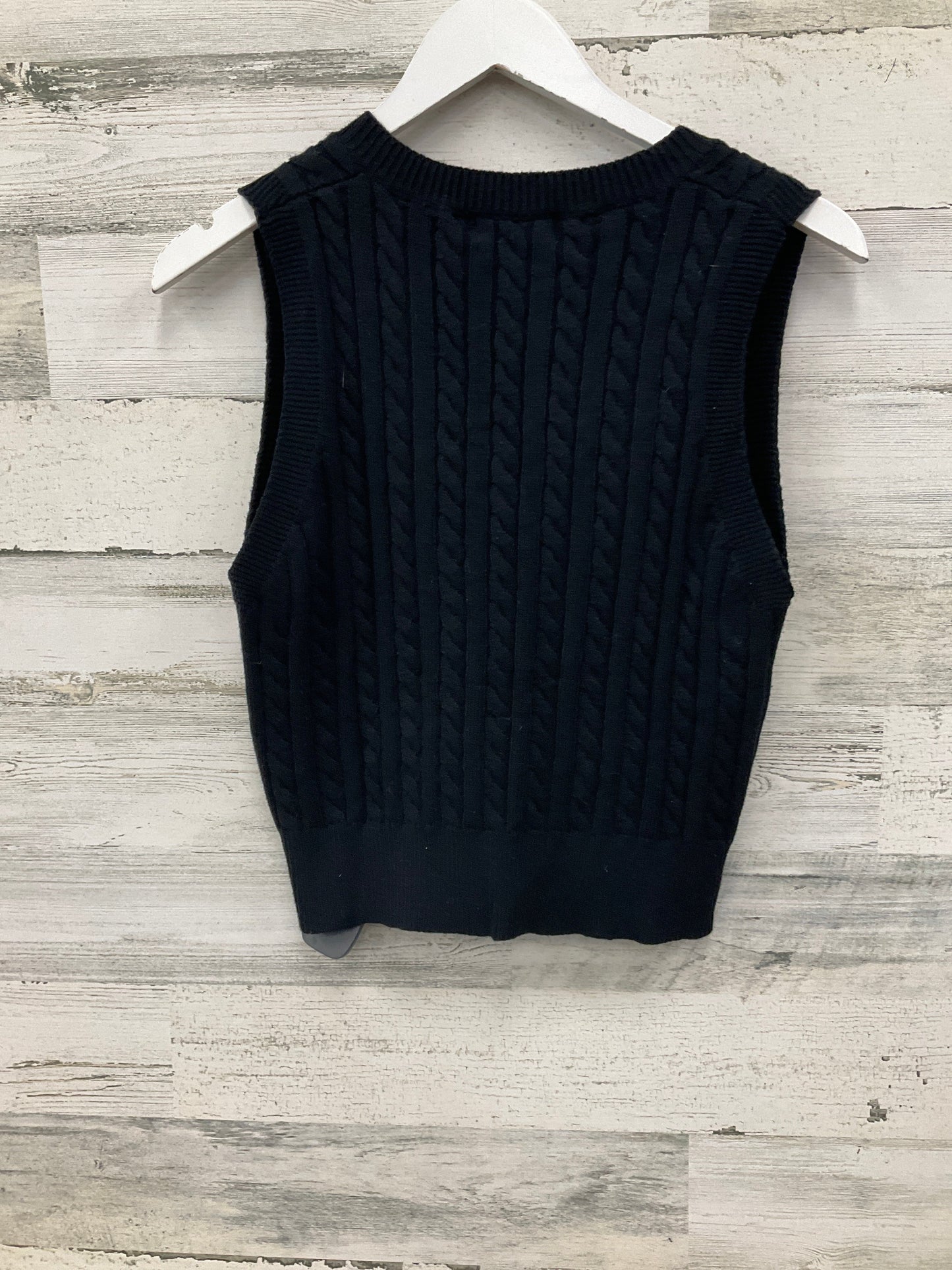 Vest Sweater By Clothes Mentor In Black, Size: S