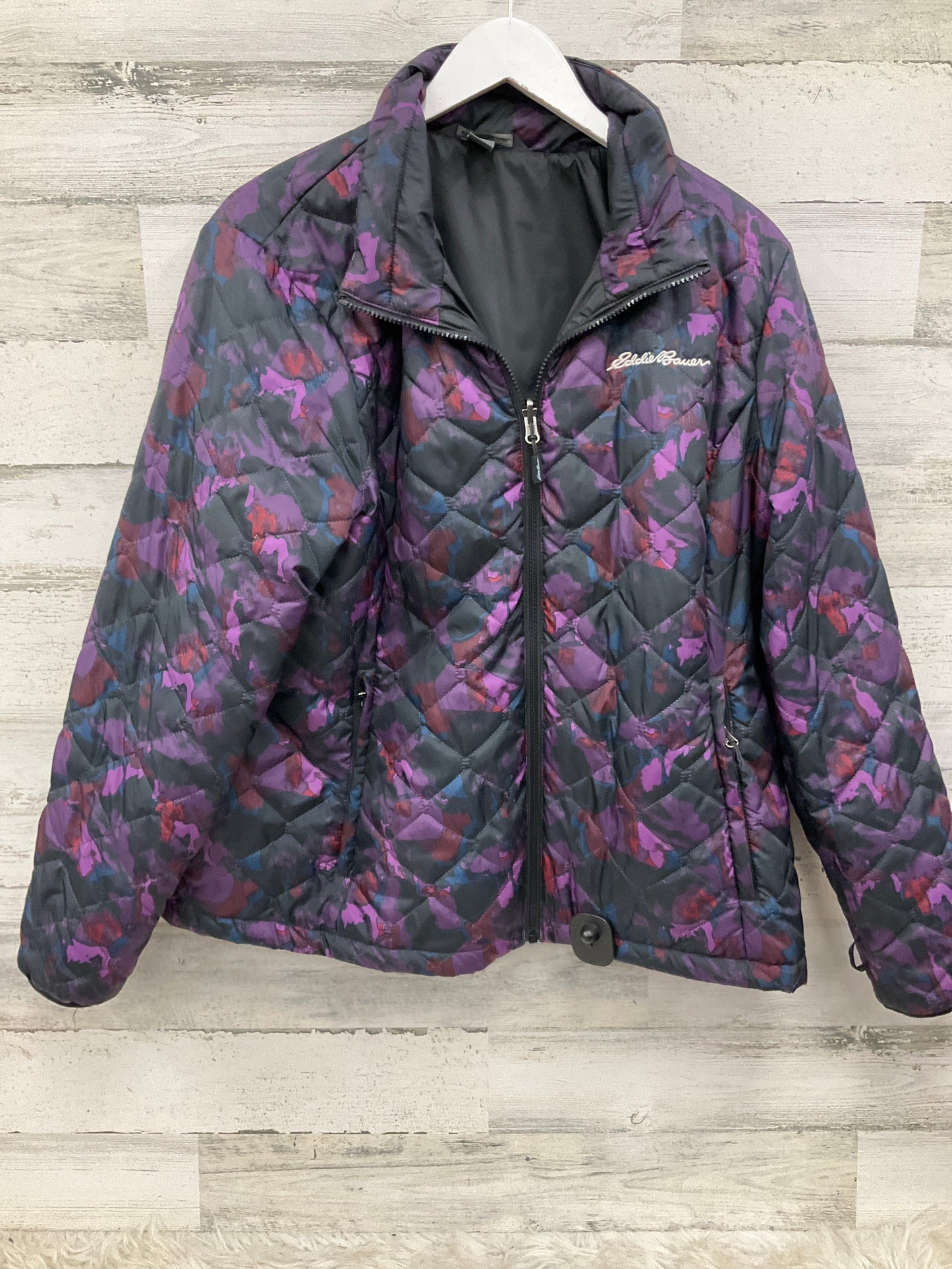 Jacket Puffer & Quilted By Eddie Bauer In Purple, Size: Xl