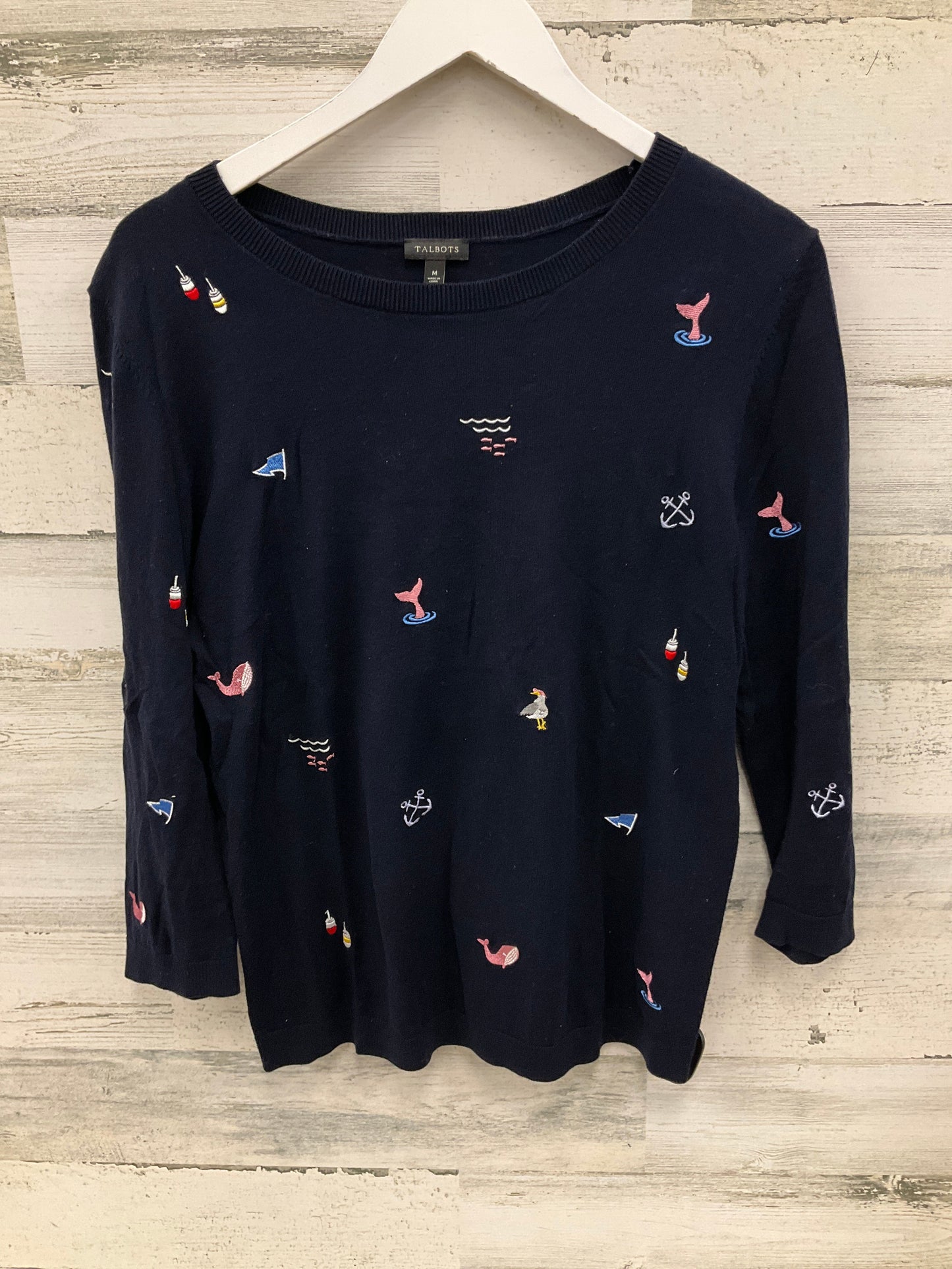 Top Long Sleeve By Talbots In Navy, Size: M