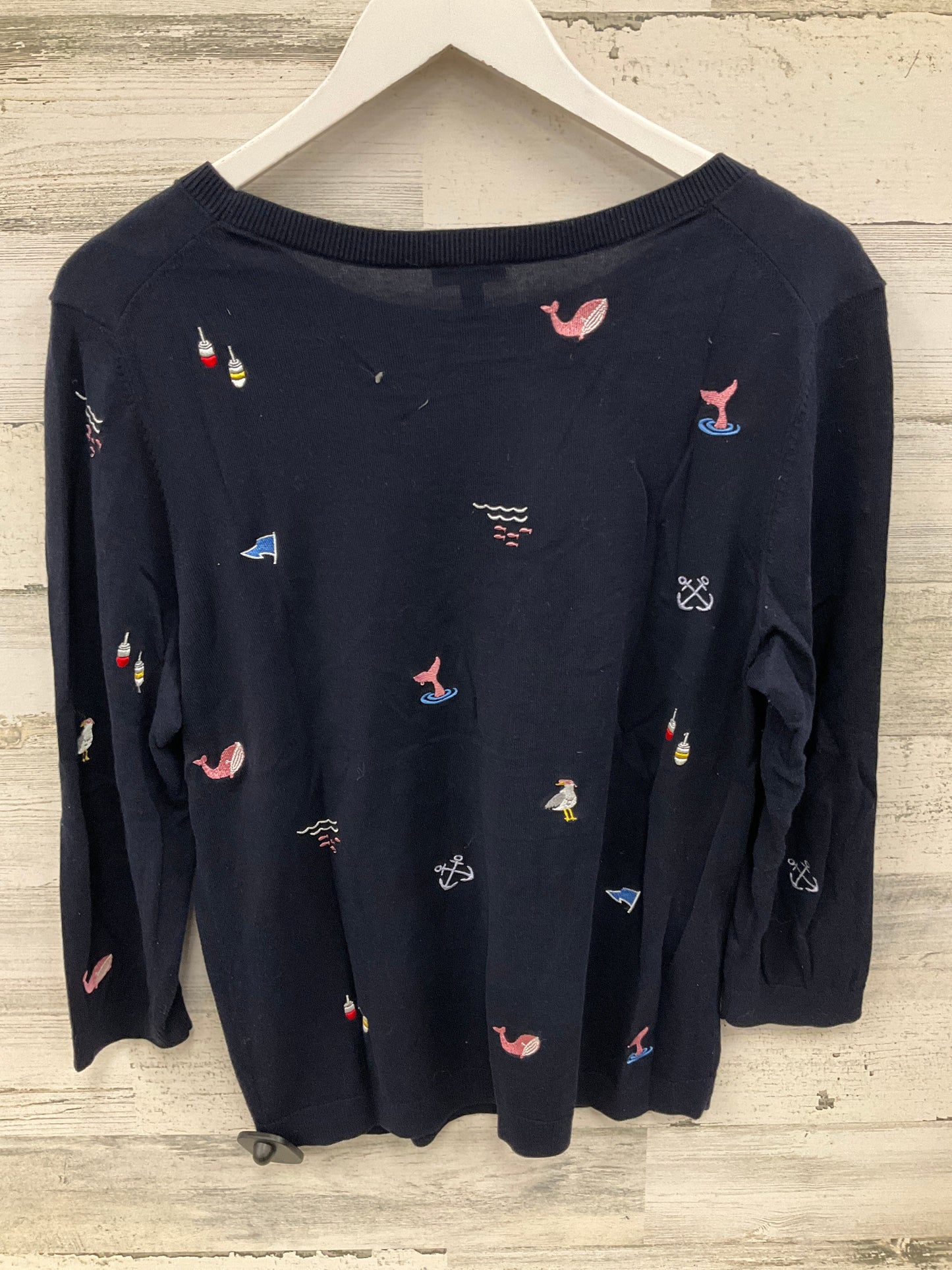 Top Long Sleeve By Talbots In Navy, Size: M