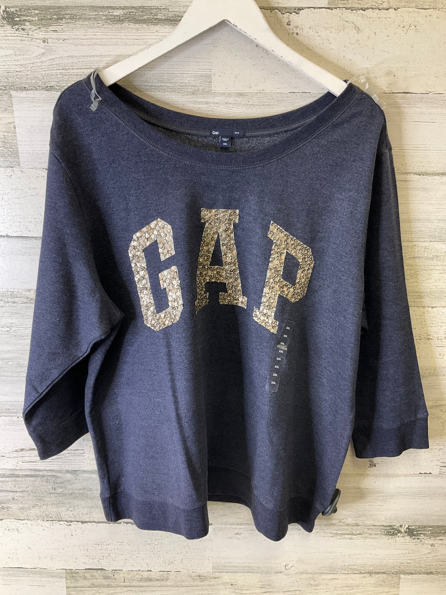 Top 3/4 Sleeve By Gap In Navy, Size: Xxl