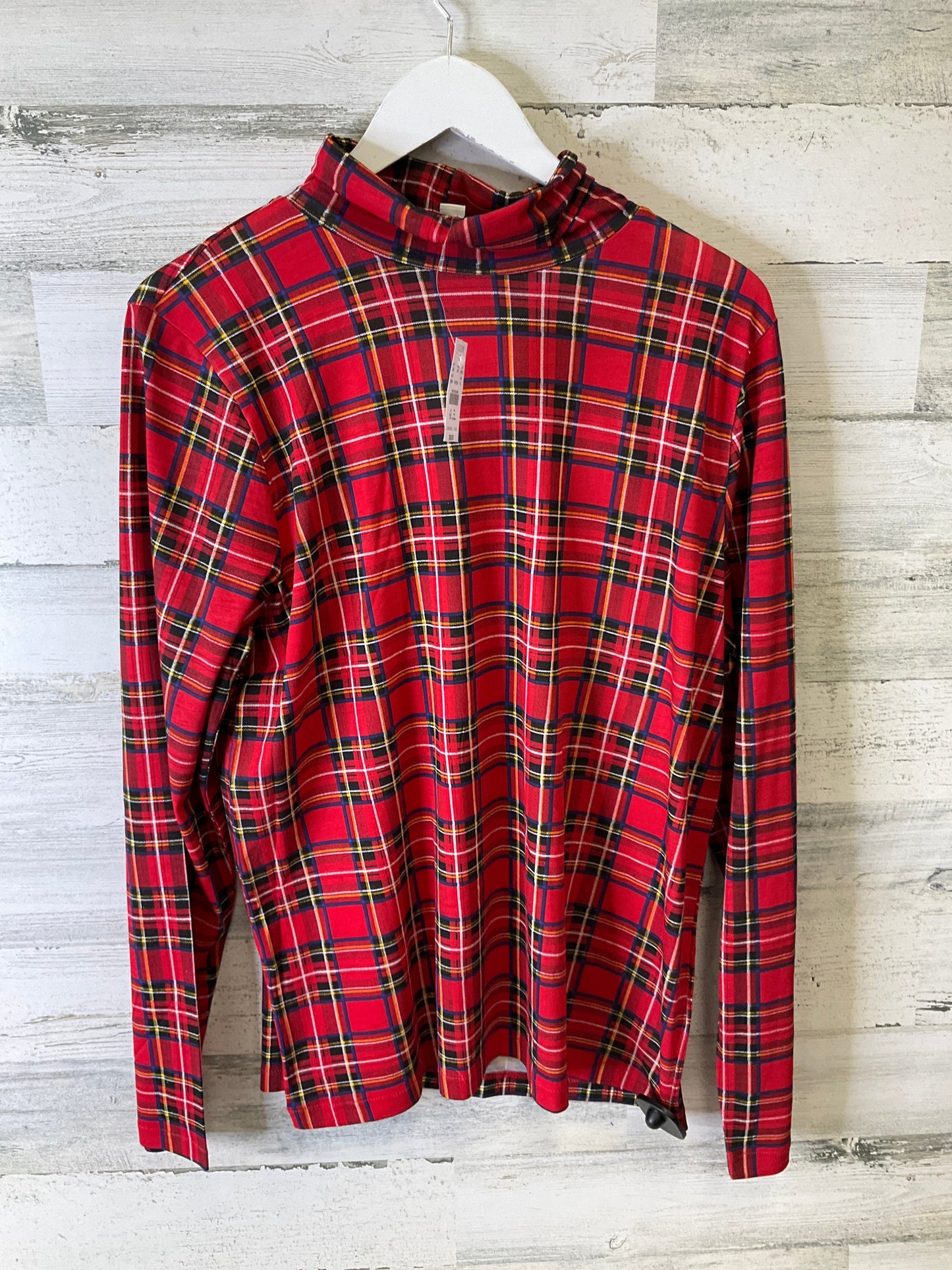 Top Long Sleeve By J. Crew In Plaid Pattern, Size: Xl