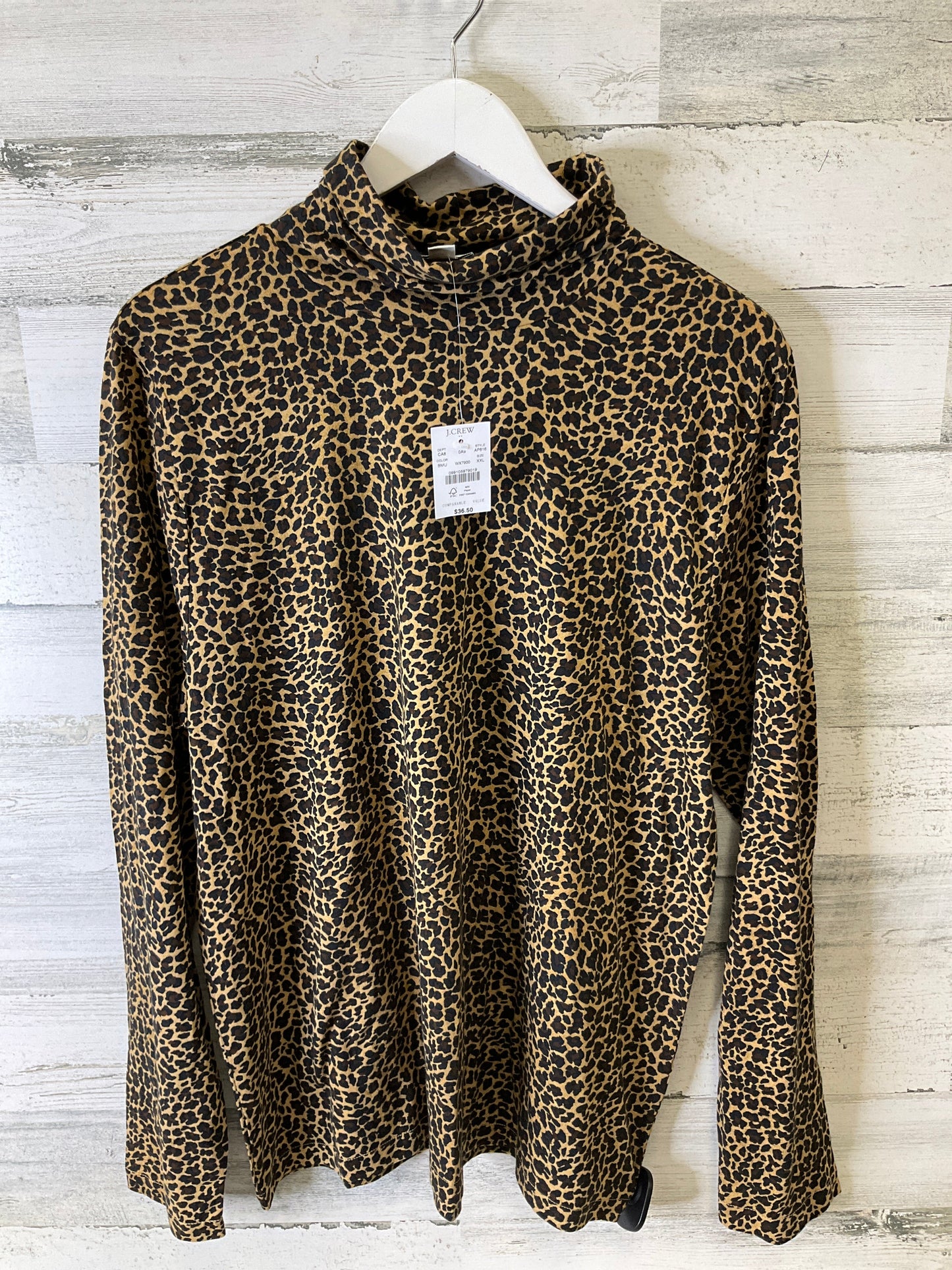 Top Long Sleeve By J. Crew In Animal Print, Size: Xxl