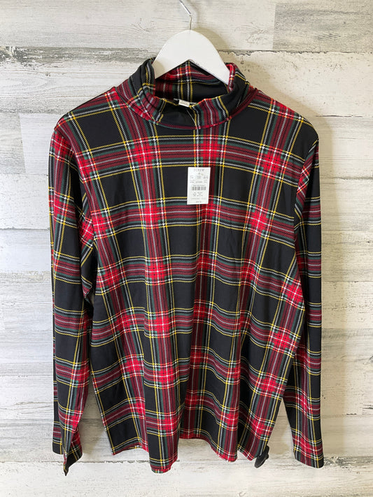 Top Long Sleeve By J. Crew In Black & Red, Size: Xxl