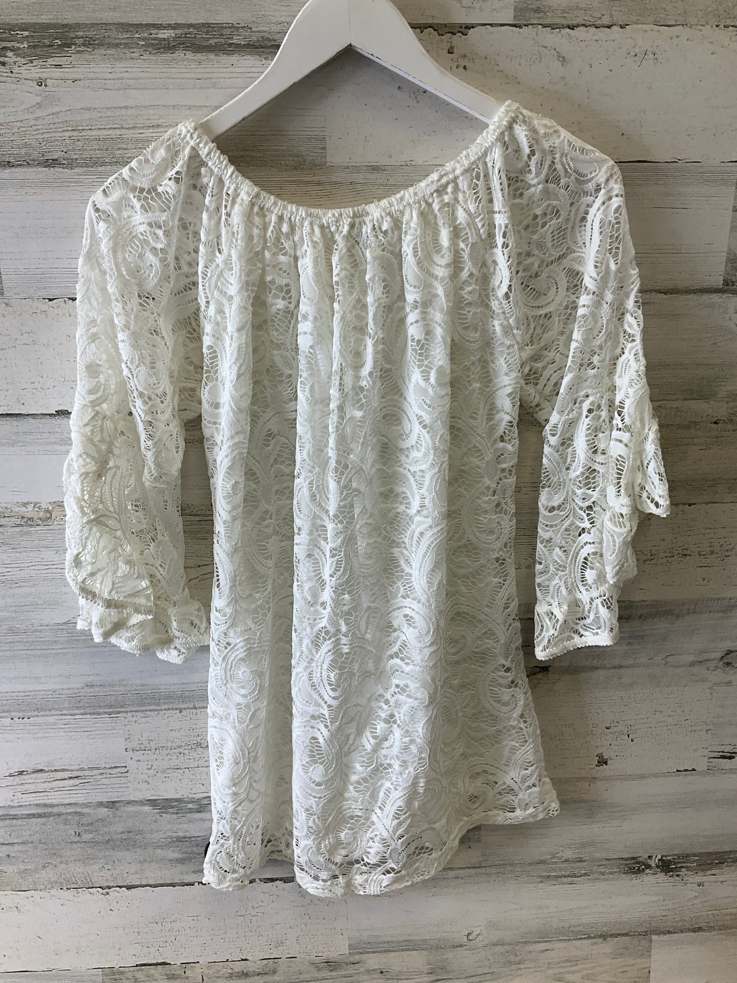 Blouse 3/4 Sleeve By Winwin In White, Size: S