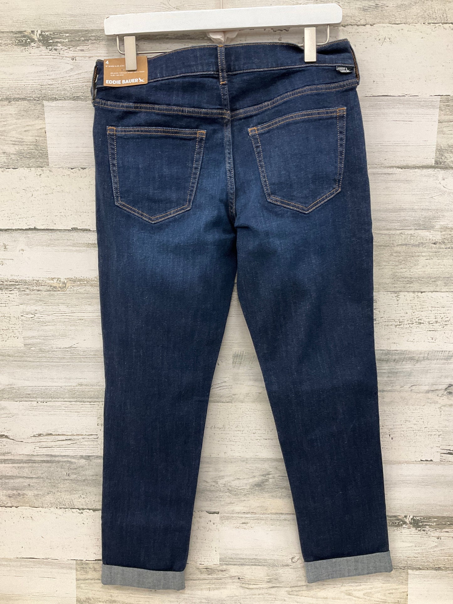 Jeans Straight By Eddie Bauer In Blue Denim, Size: 4