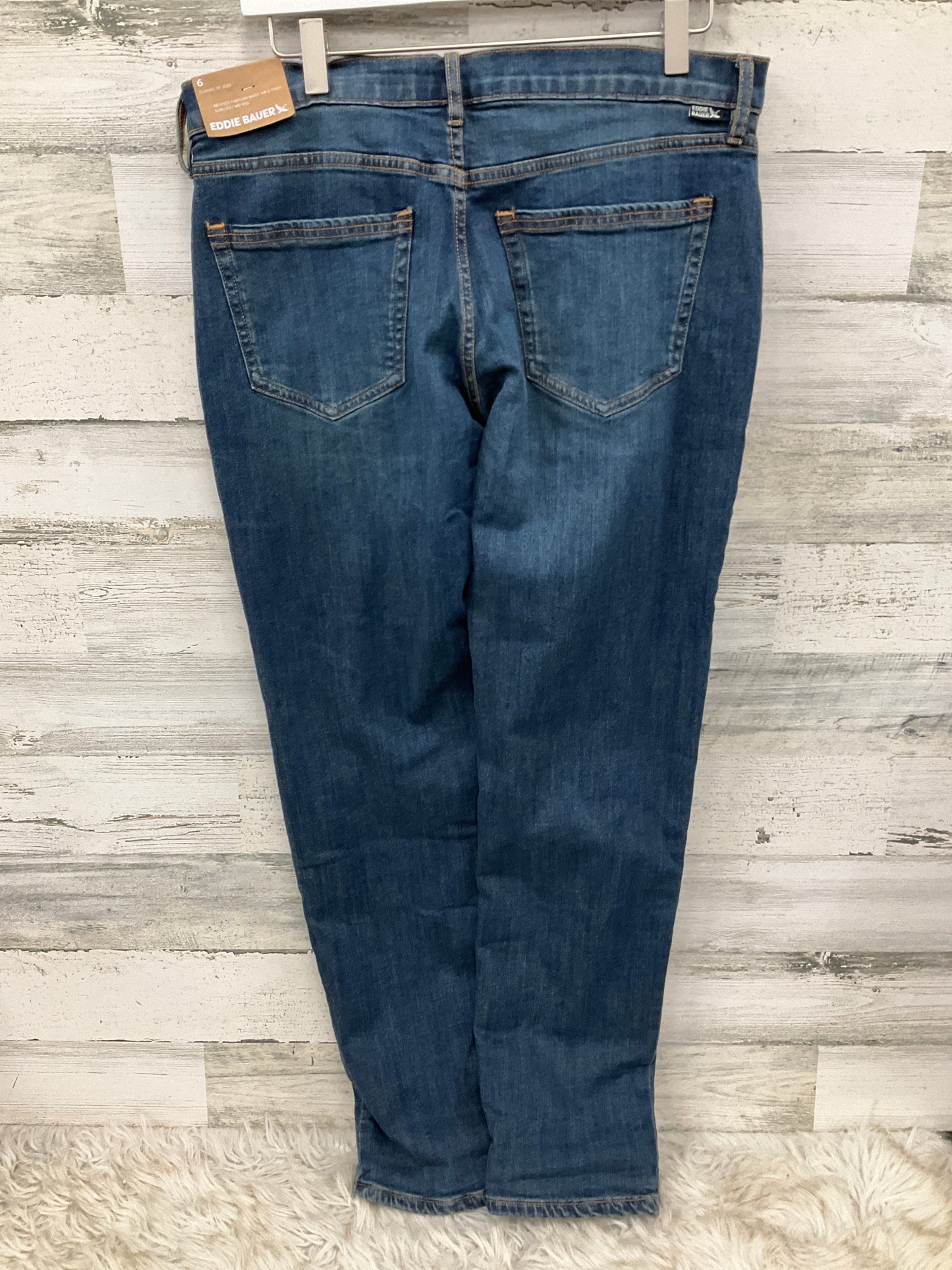 Jeans Straight By Eddie Bauer In Blue Denim, Size: 6