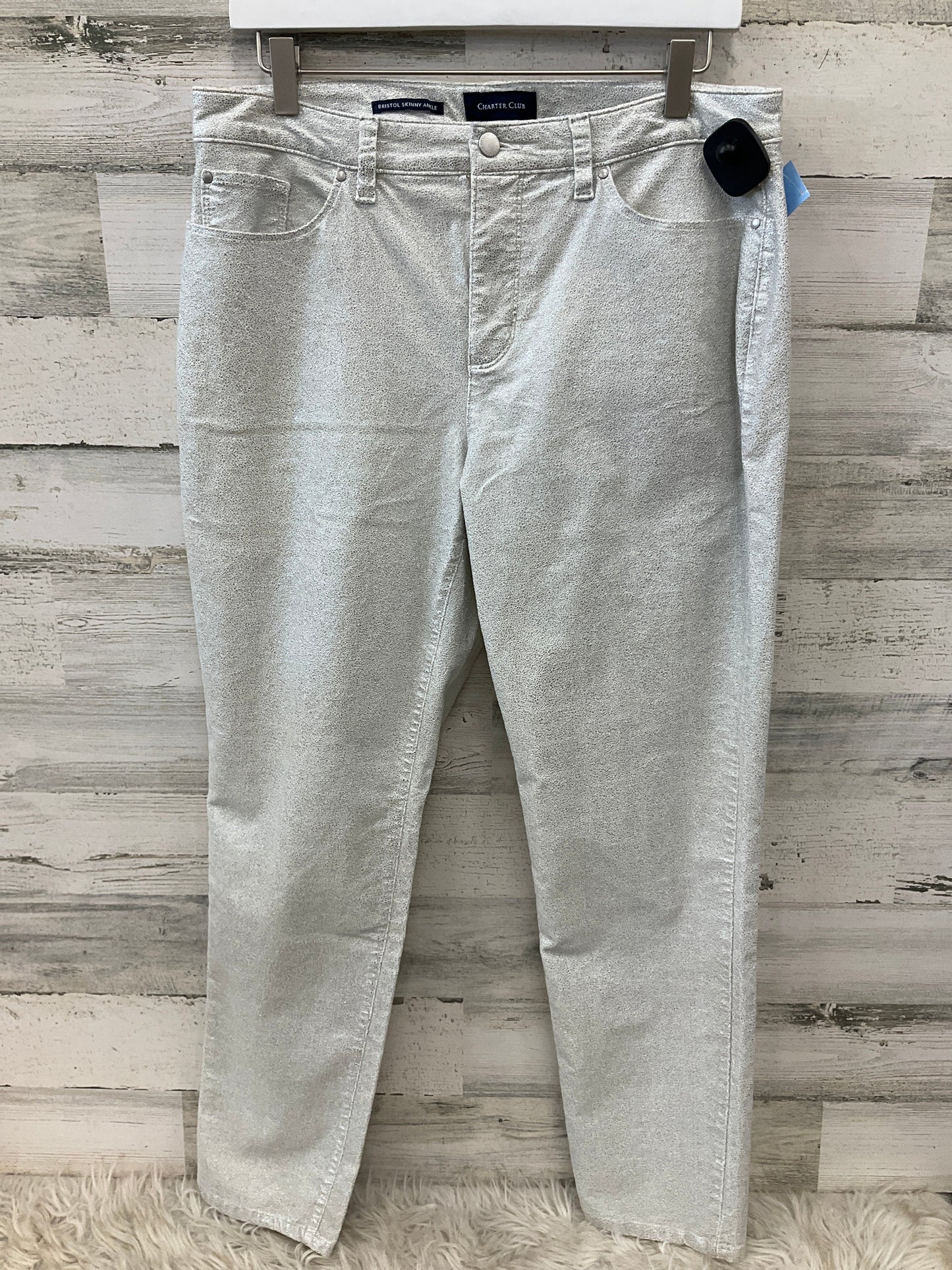 Jeans Skinny By Charter Club In Silver, Size: 10