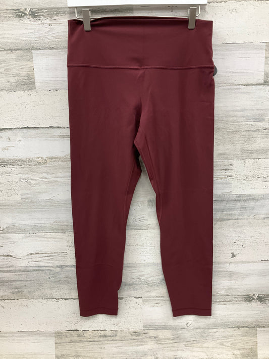 Athletic Leggings By Lululemon In Maroon, Size: 12