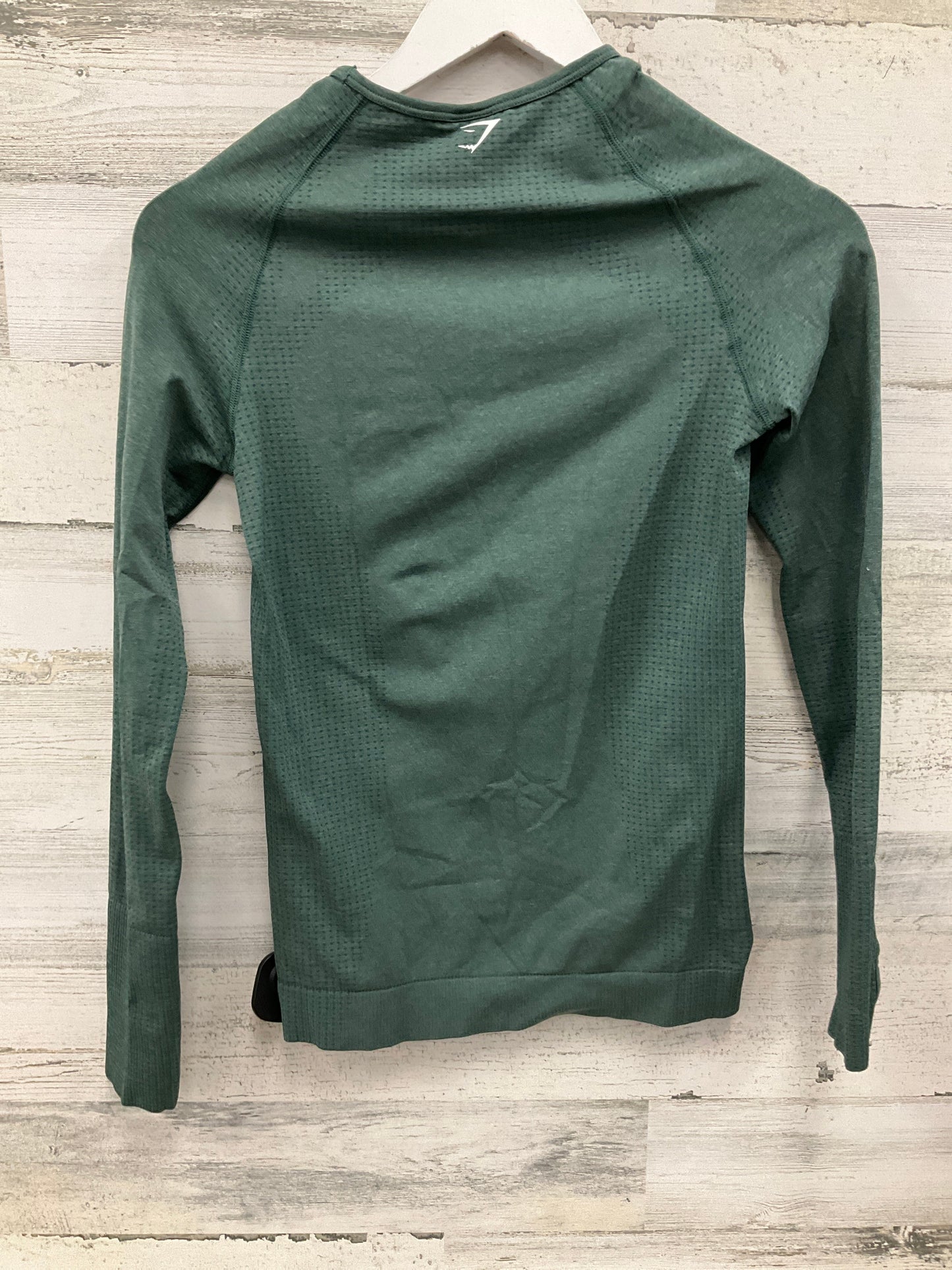 Athletic Top Long Sleeve Crewneck By Gym Shark In Green, Size: M