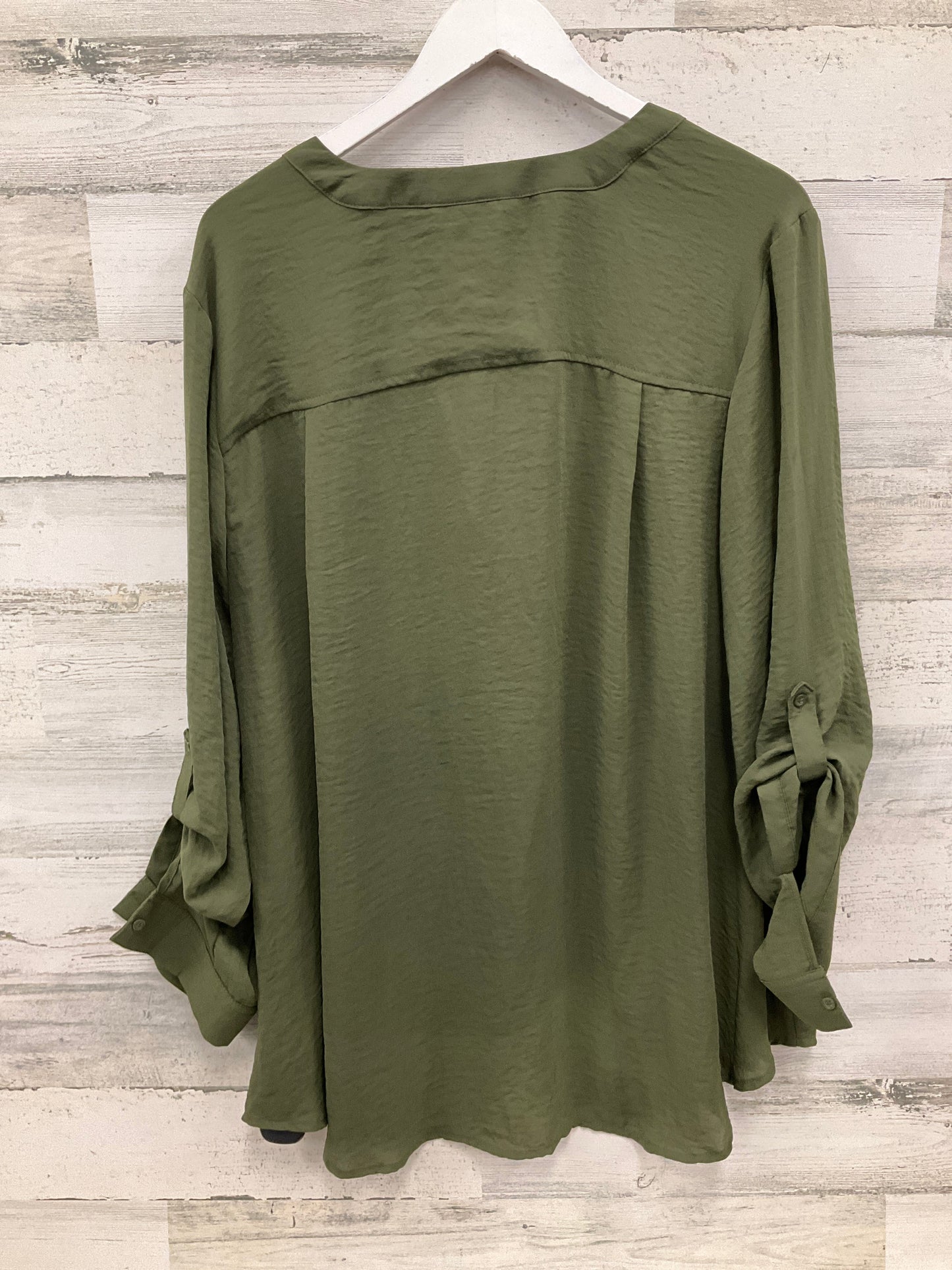 Blouse Long Sleeve By Ana In Green, Size: 2x