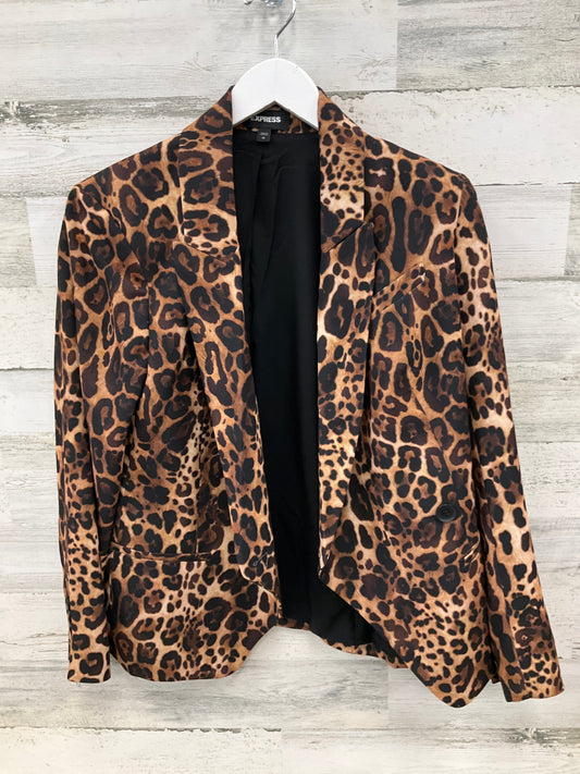 Blazer By Express In Animal Print, Size: L