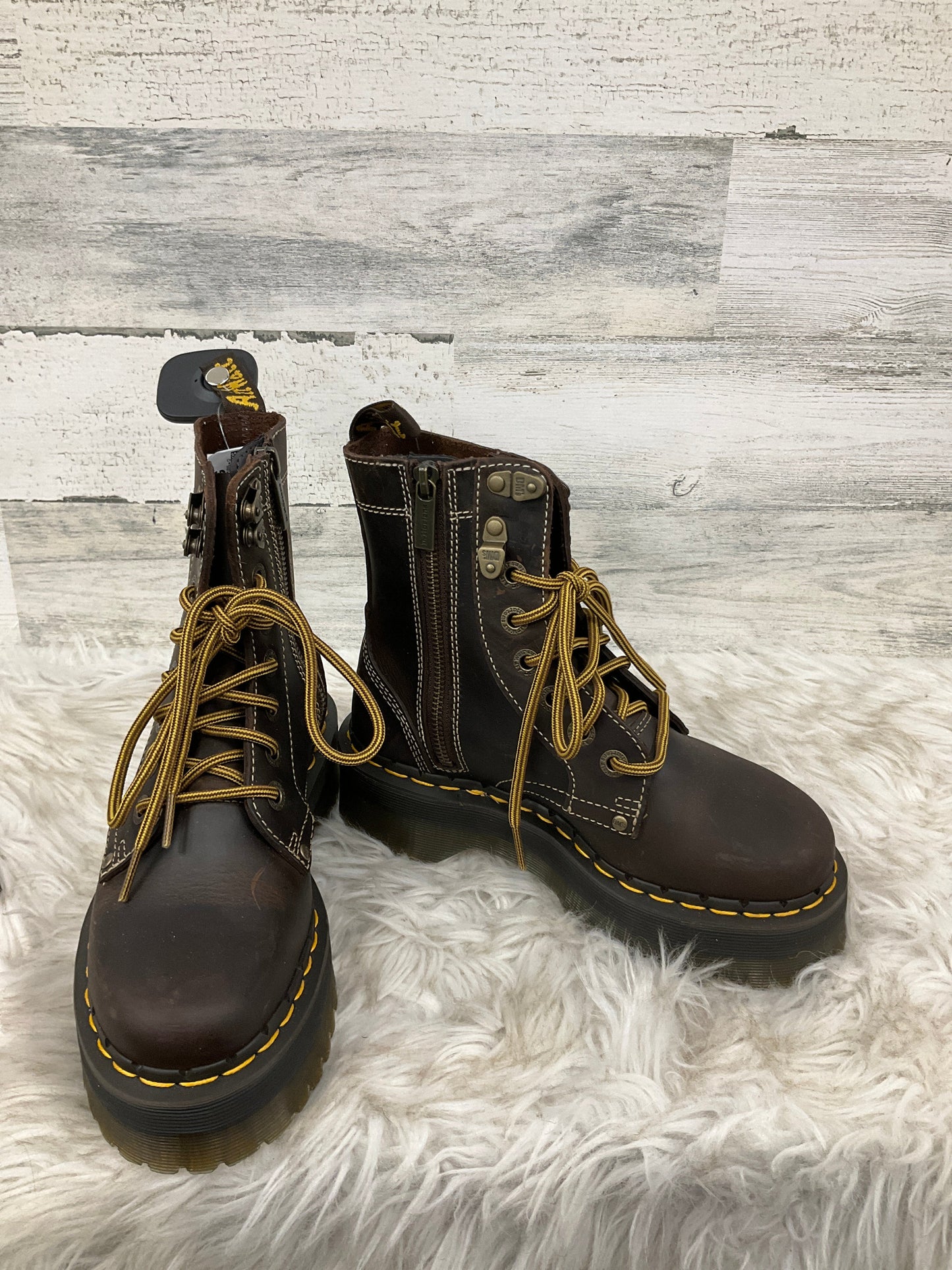 Boots Combat By Dr Martens In Brown, Size: 6