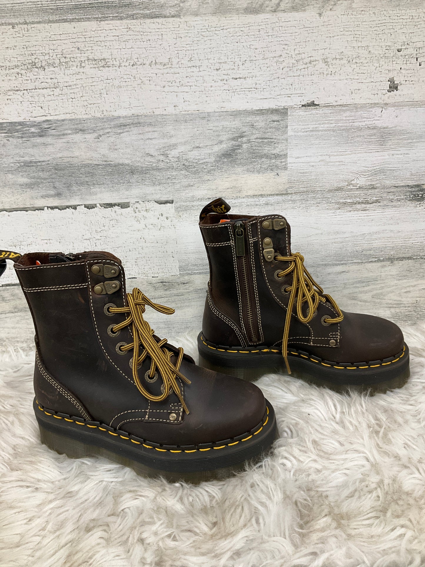 Boots Combat By Dr Martens In Brown, Size: 6