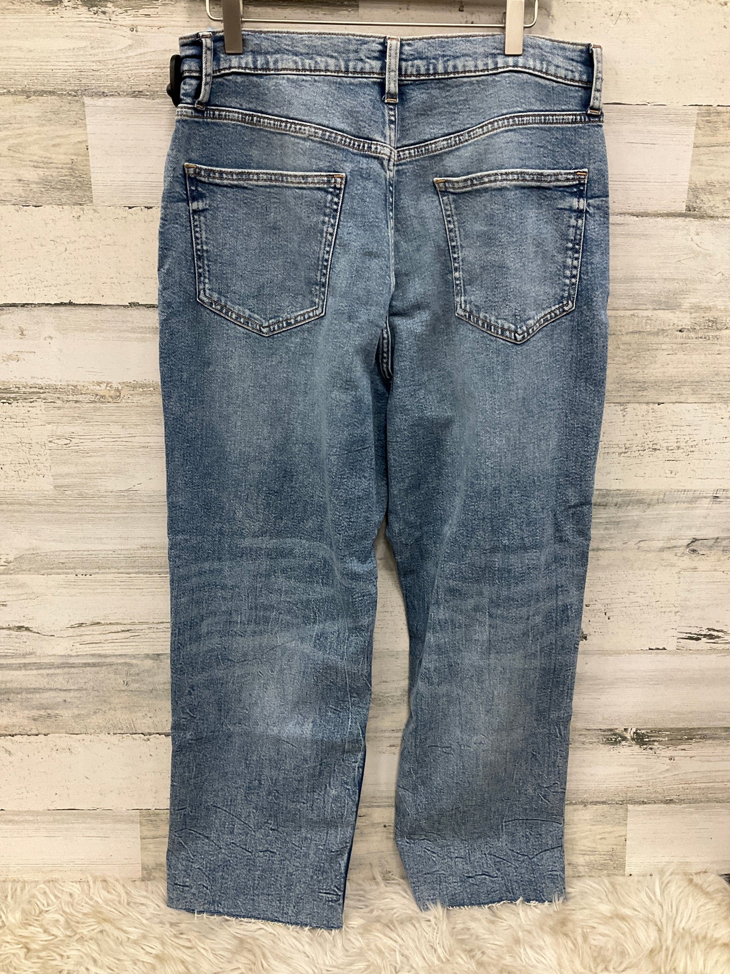 Jeans Straight By Arizona In Blue Denim, Size: 14