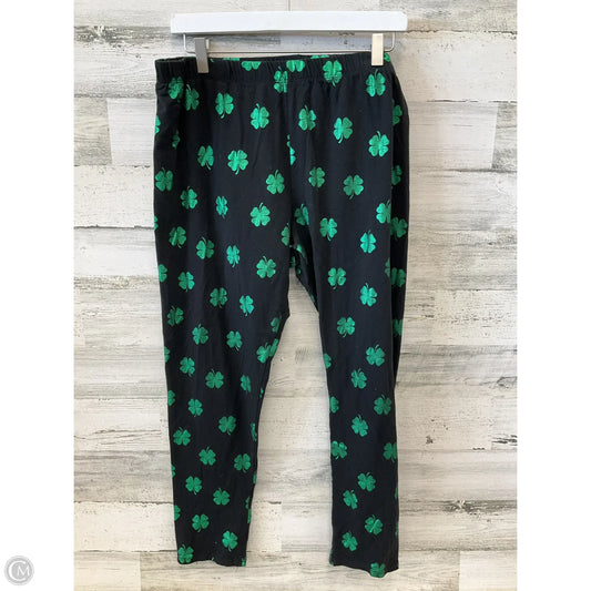 Pants Leggings By No Boundaries In Black & Green, Size: 3x