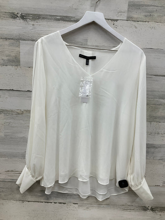 Blouse Long Sleeve By White House Black Market In Cream, Size: Xl