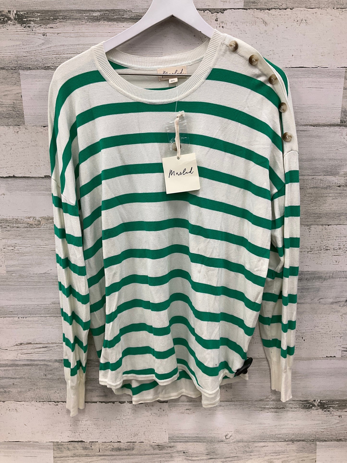 Top Long Sleeve By Marled In Green, Size: Xl