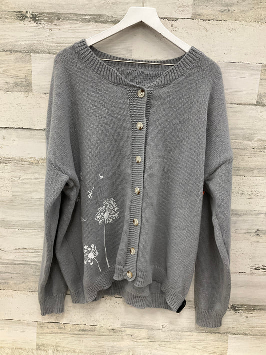 Sweater Cardigan By Clothes Mentor In Grey, Size: 2x