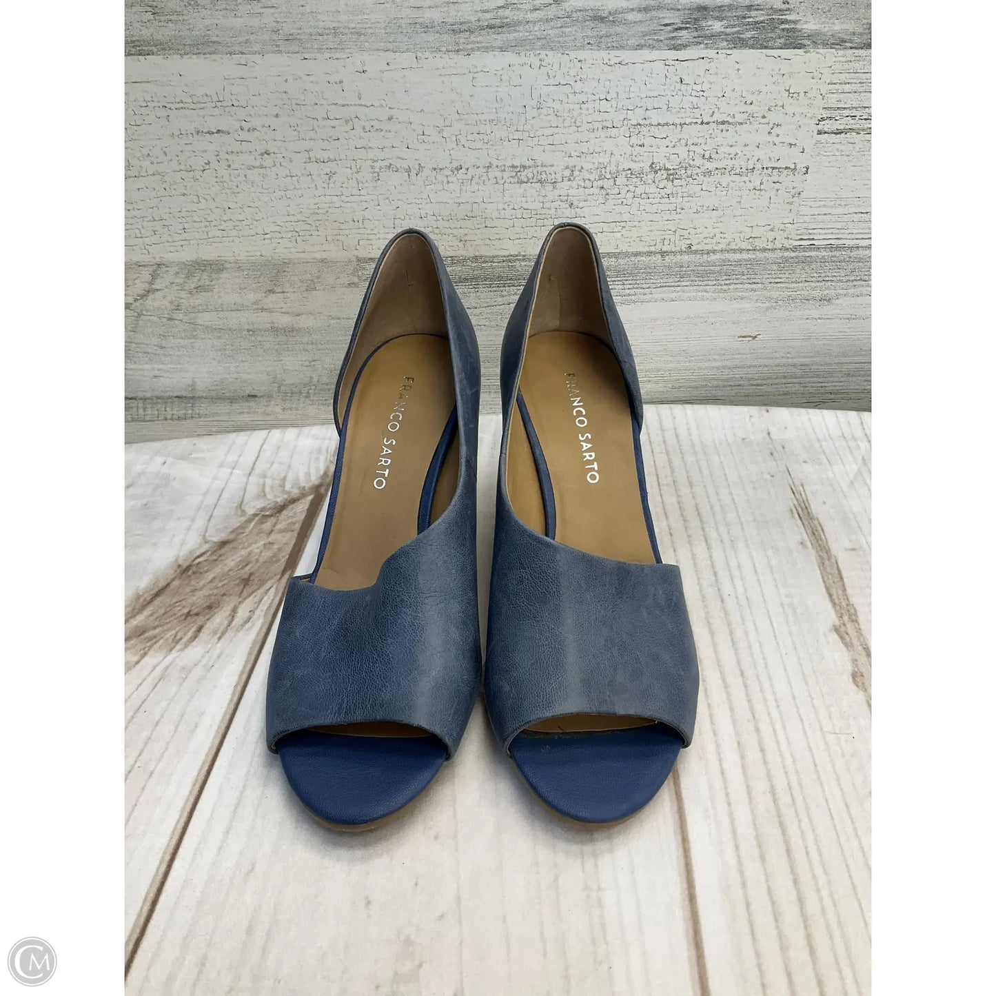 Shoes Heels Wedge By Franco Sarto In Blue, Size: 7.5