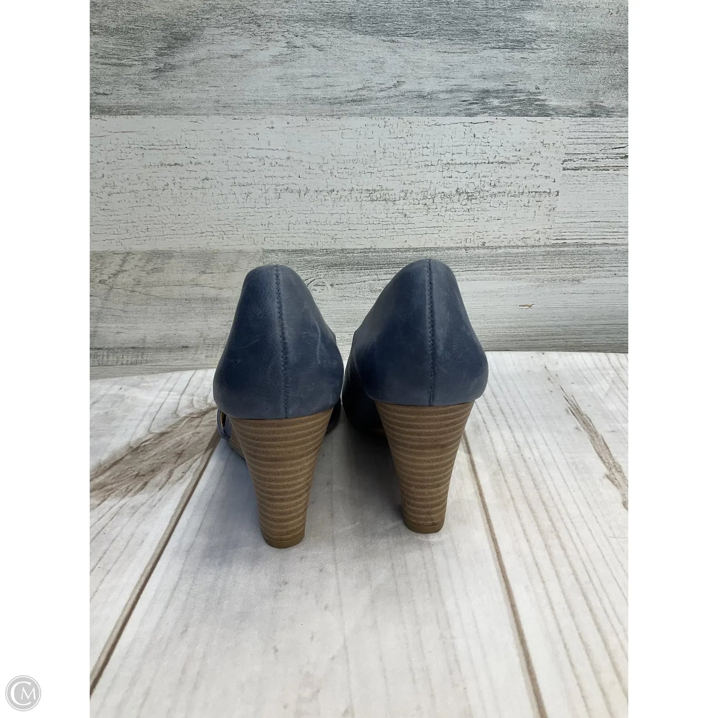 Shoes Heels Wedge By Franco Sarto In Blue, Size: 7.5