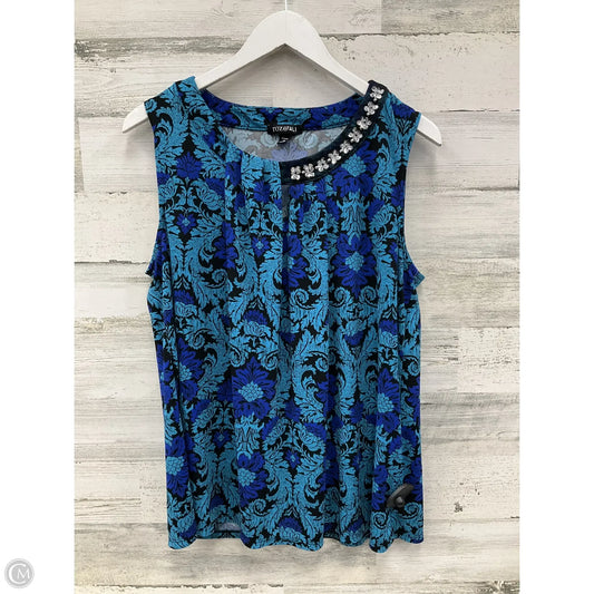 Blouse Sleeveless By Roz And Ali In Blue, Size: 1x