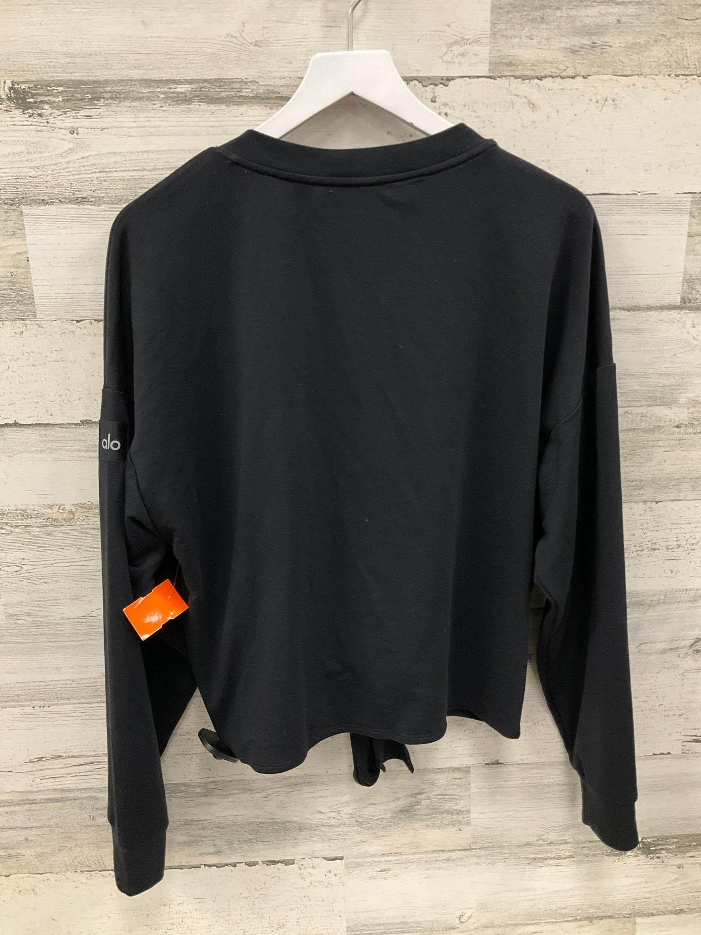 Athletic Top Long Sleeve Crewneck By Alo In Black, Size: L