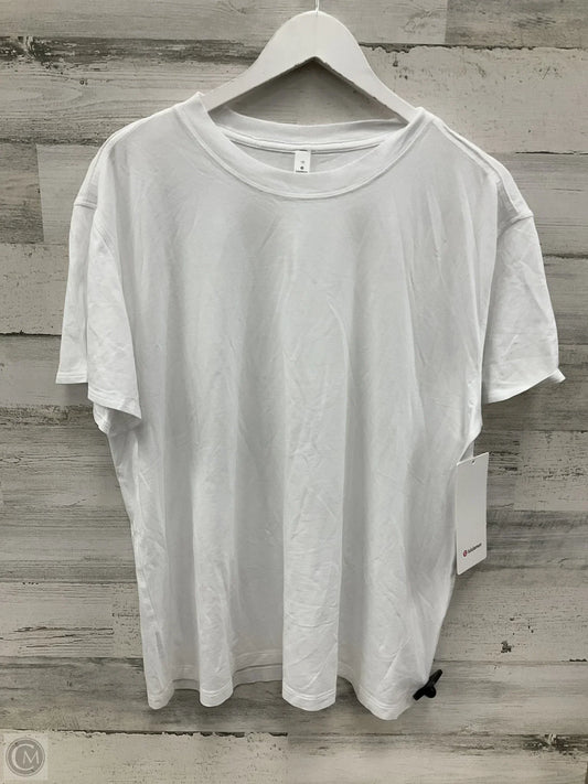 Athletic Top Short Sleeve By Lululemon In White, Size: 10