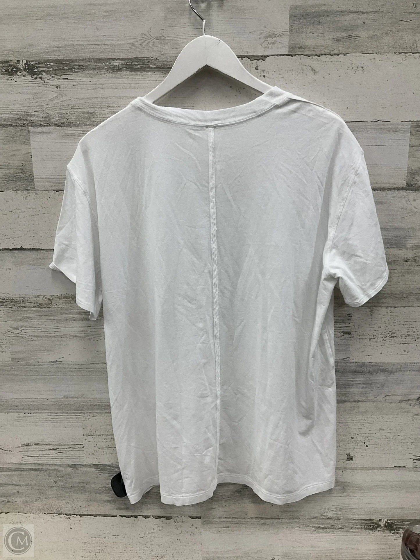 Athletic Top Short Sleeve By Lululemon In White, Size: 10