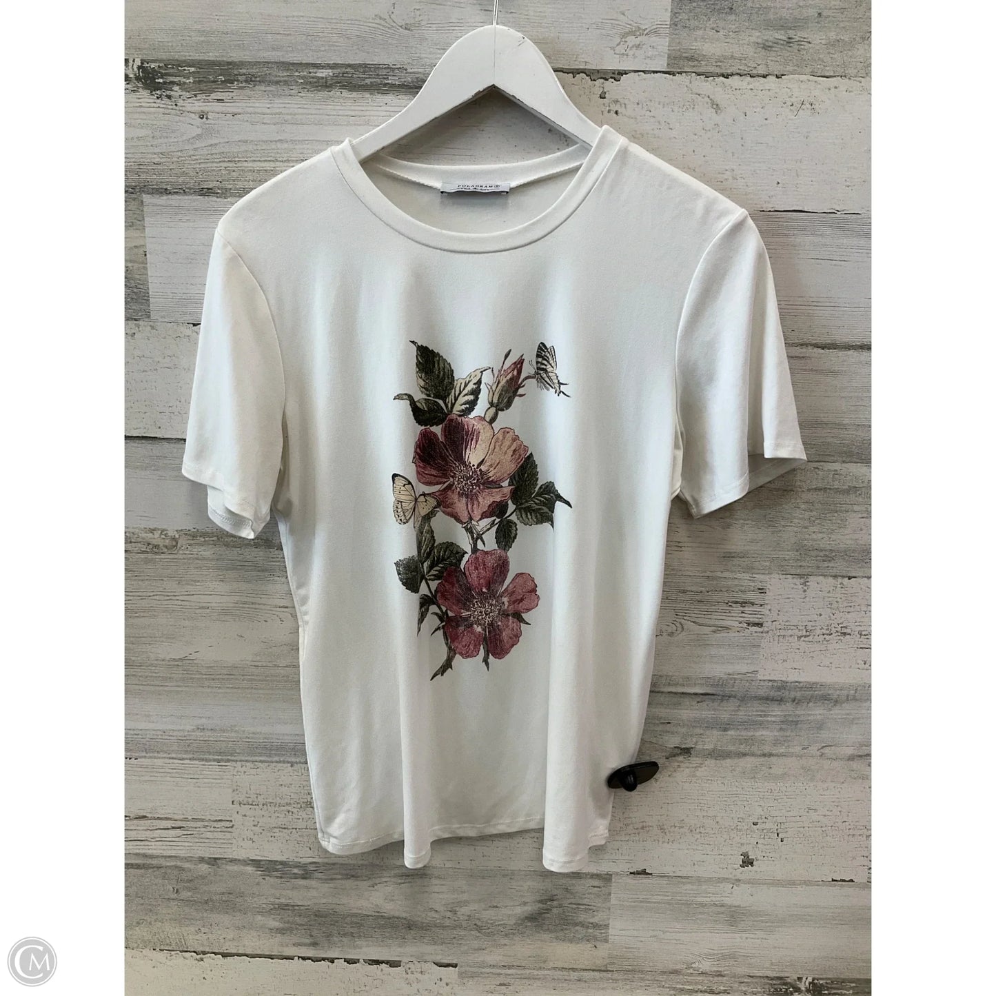 Top Short Sleeve By Polygram In White, Size: S