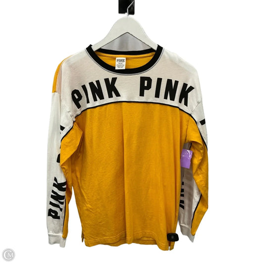 Top Long Sleeve By Pink In White & Yellow, Size: M