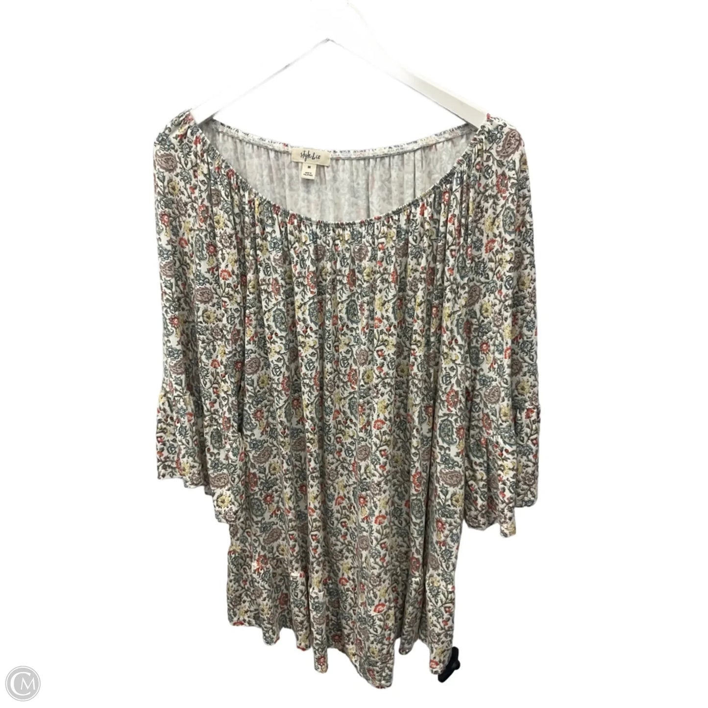 Top Short Sleeve By Style And Company In Cream, Size: 3x