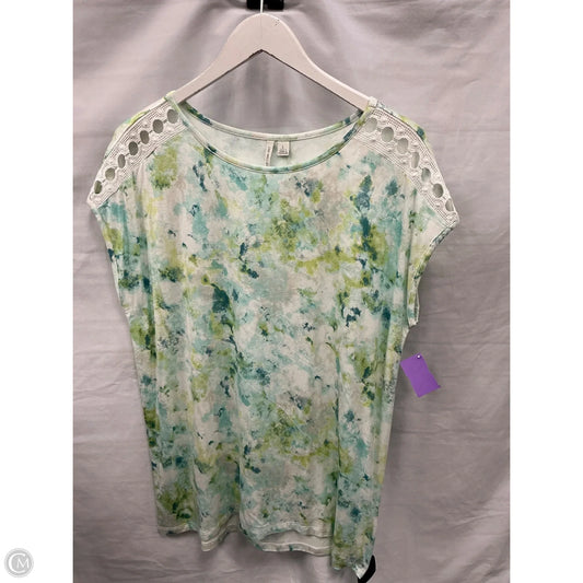 Top Short Sleeve By Life Style Fashions Inc In Green, Size: L