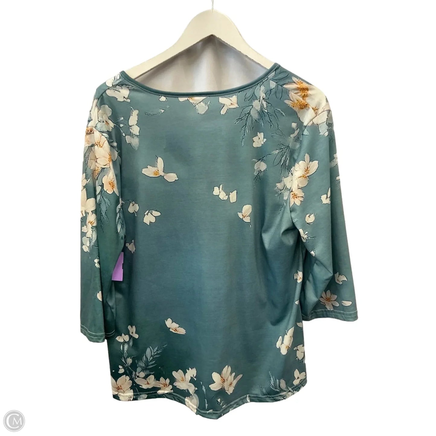 Top 3/4 Sleeve By Cme In Aqua, Size: Xl