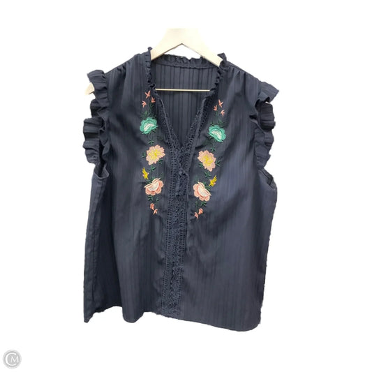 Top Sleeveless By Shein In Navy, Size: Xl