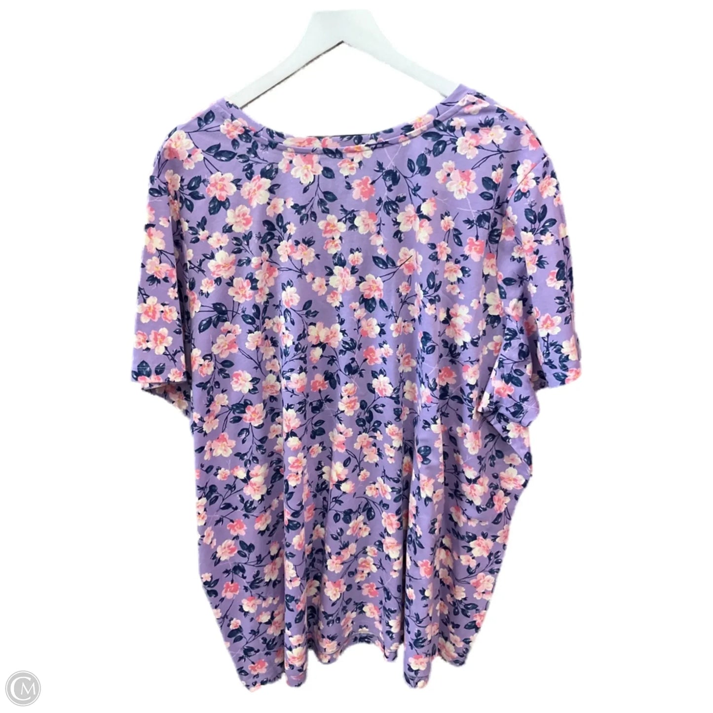 Top Short Sleeve By Woman Within In Purple, Size: 3x