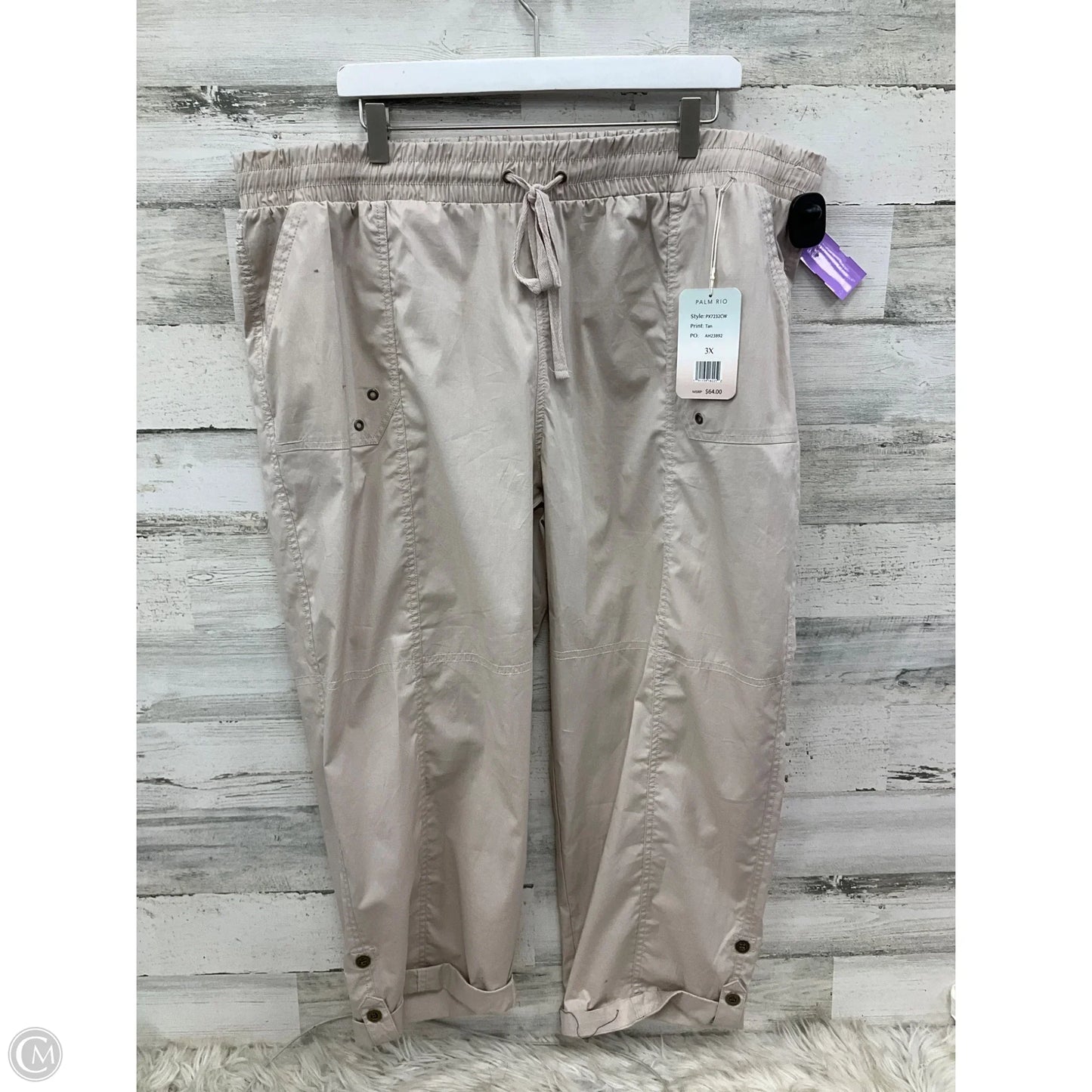 Pants Joggers By Clothes Mentor In Tan, Size: 3x