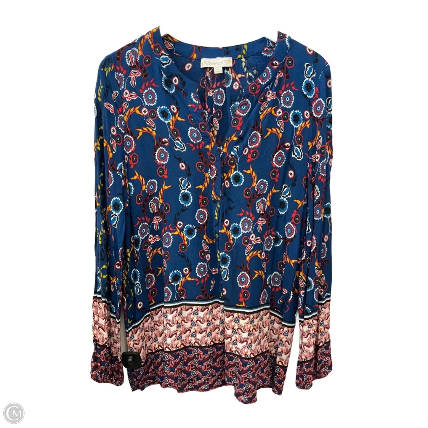 Top Long Sleeve By Suzanne Betro In Blue, Size: L