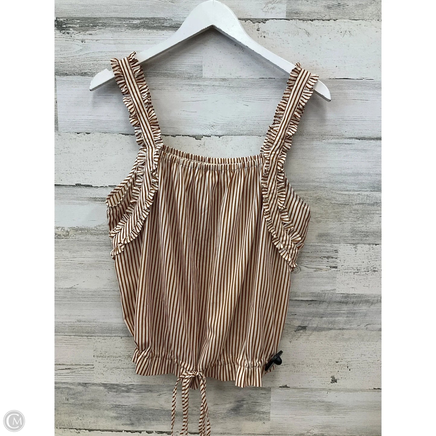 Top Sleeveless By Hem & Thread In Cream, Size: L