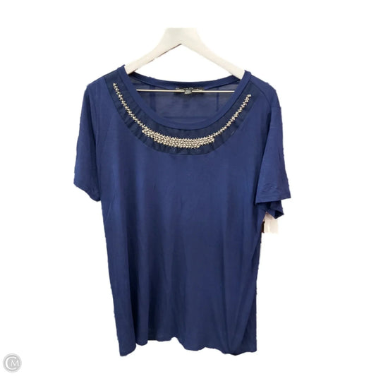 Top Short Sleeve By French Laundry In Navy, Size: Xl