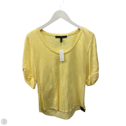 Top Short Sleeve By White House Black Market In Yellow, Size: M