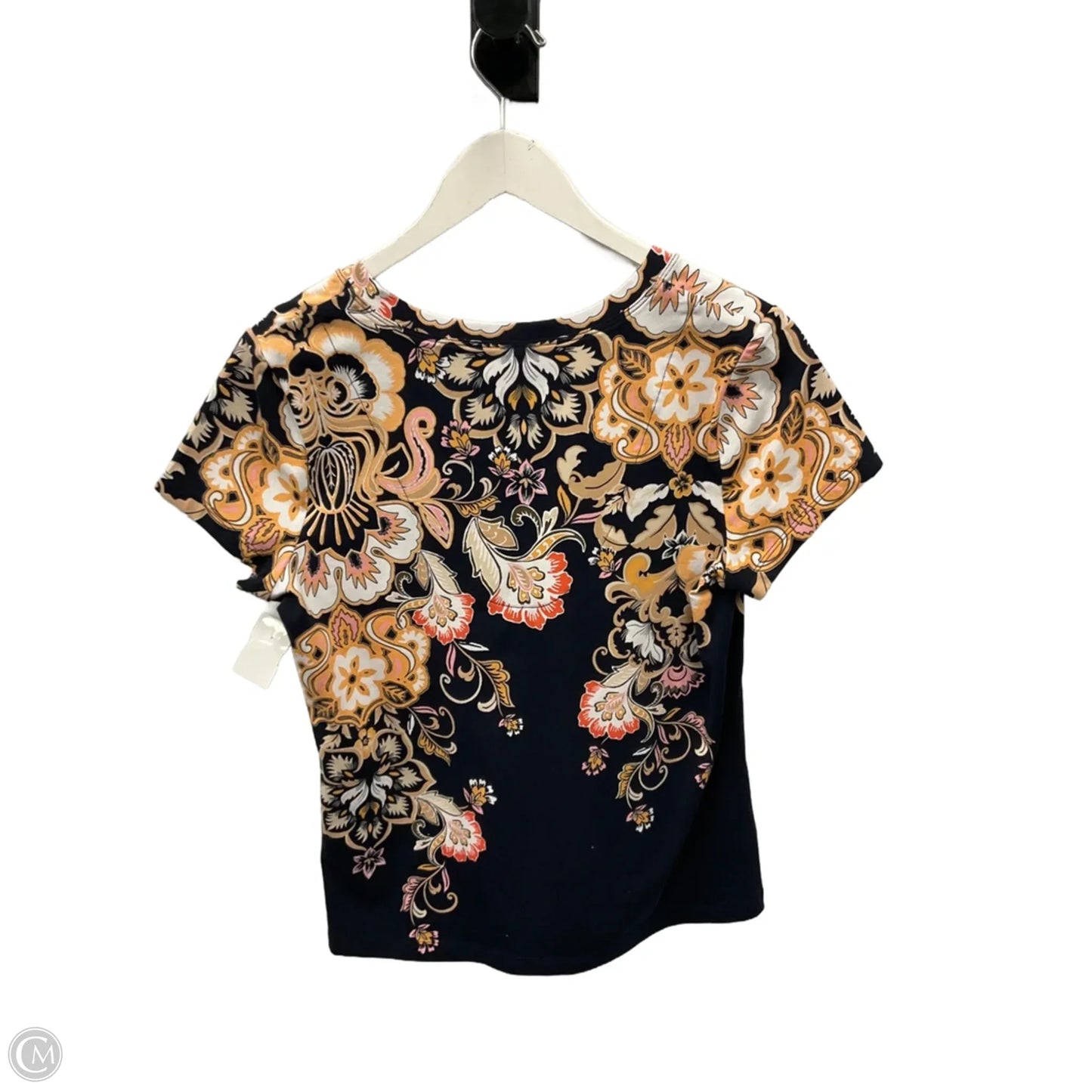 Top Short Sleeve By Chicos In Black & Orange, Size: M