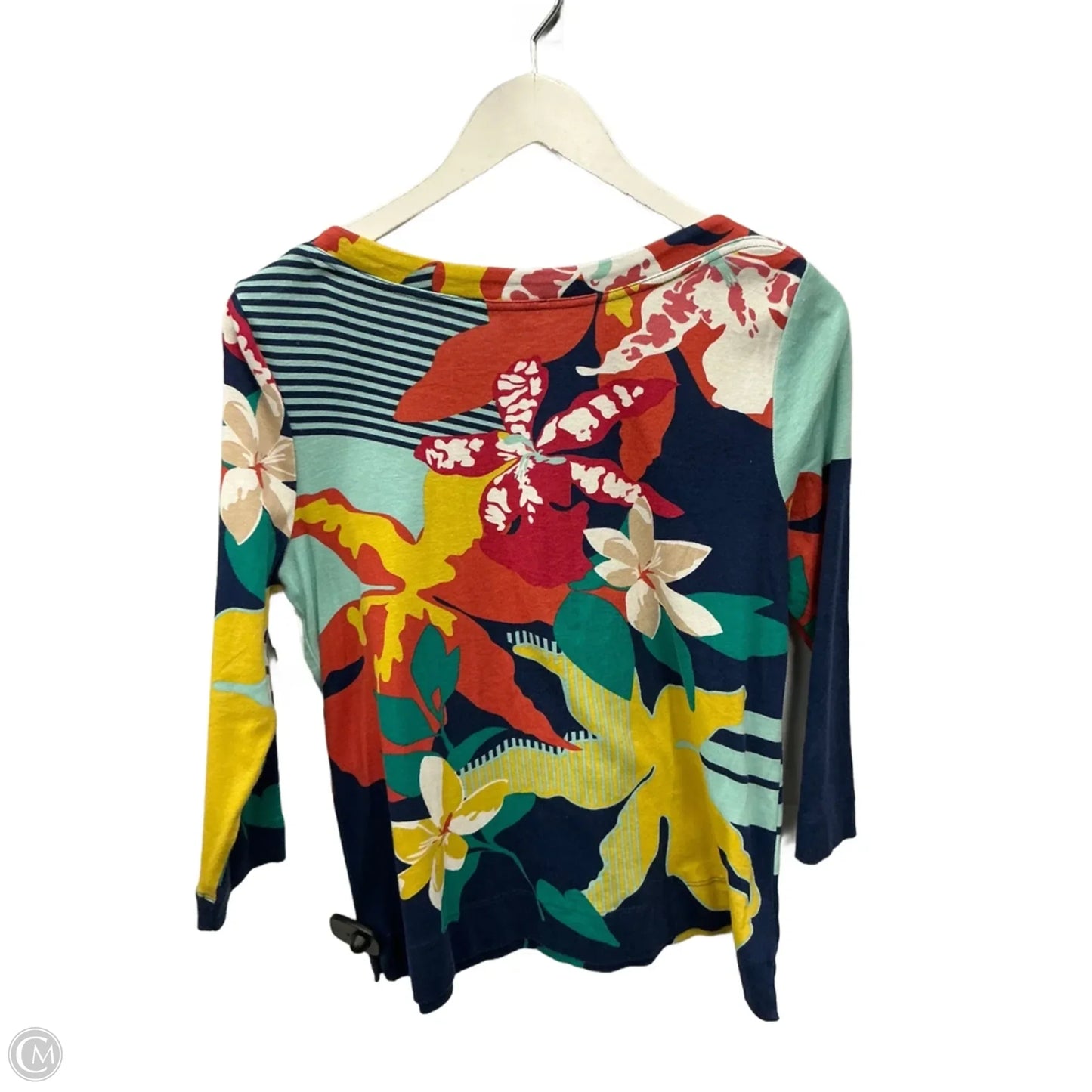 Top 3/4 Sleeve By Chicos In Green & Red, Size: M