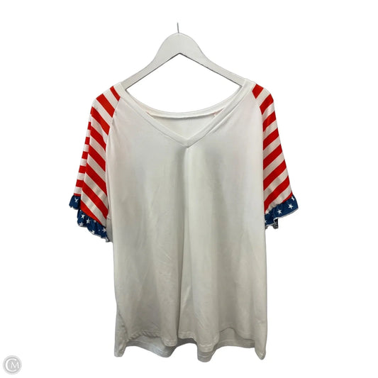 Top Short Sleeve By Shein In White, Size: 3x