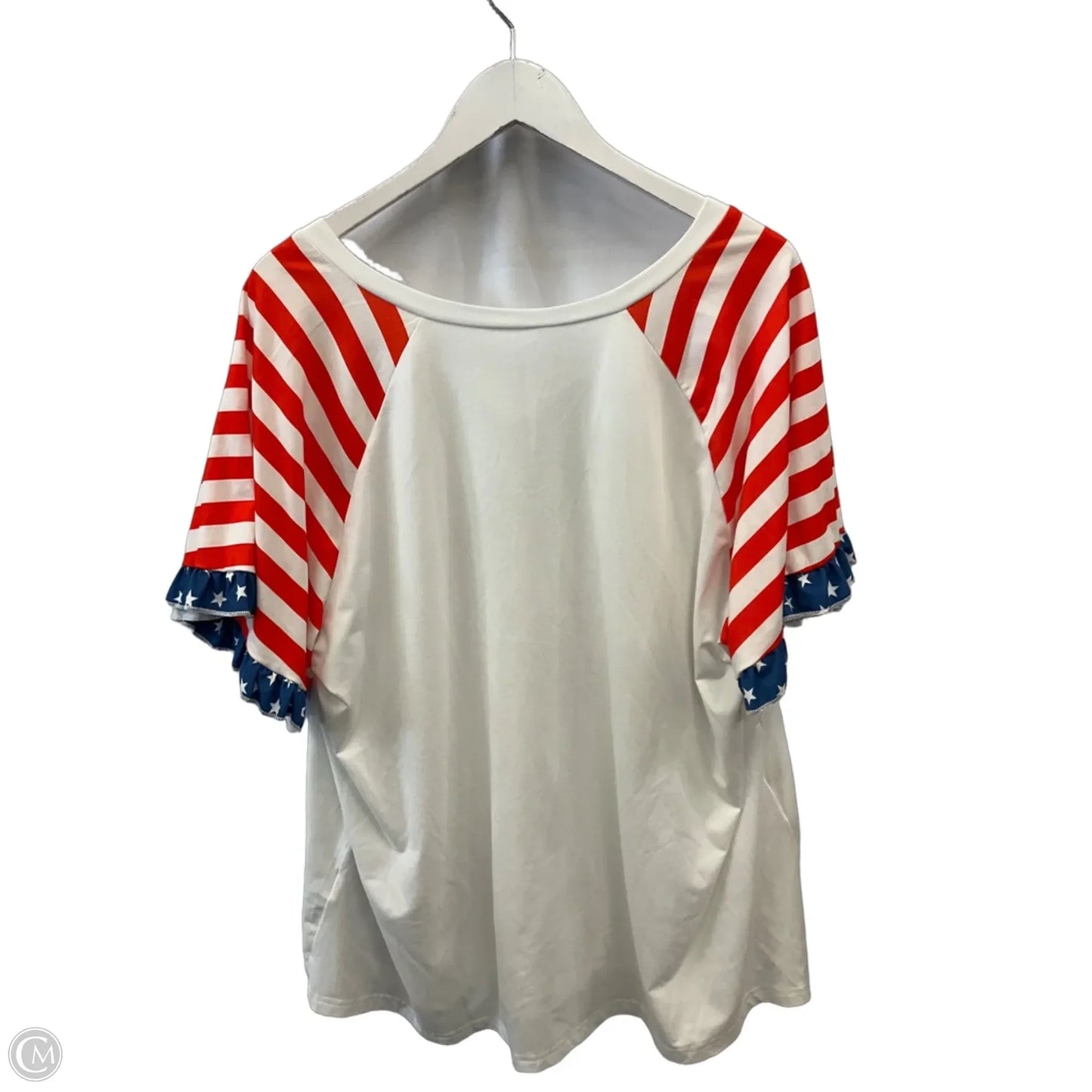 Top Short Sleeve By Shein In White, Size: 3x