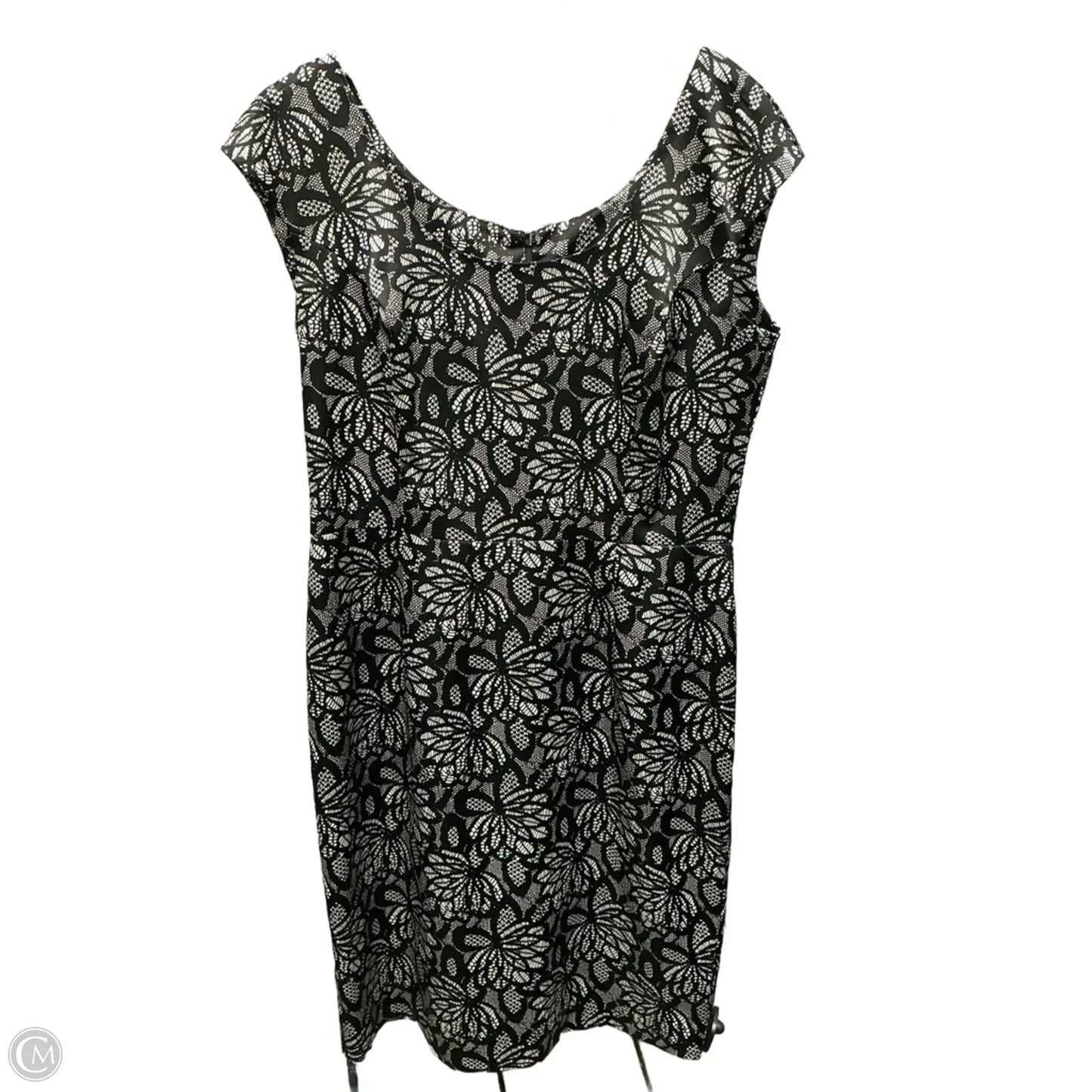 Dress Casual Midi By Joseph Ribkoff In Black & White, Size: L
