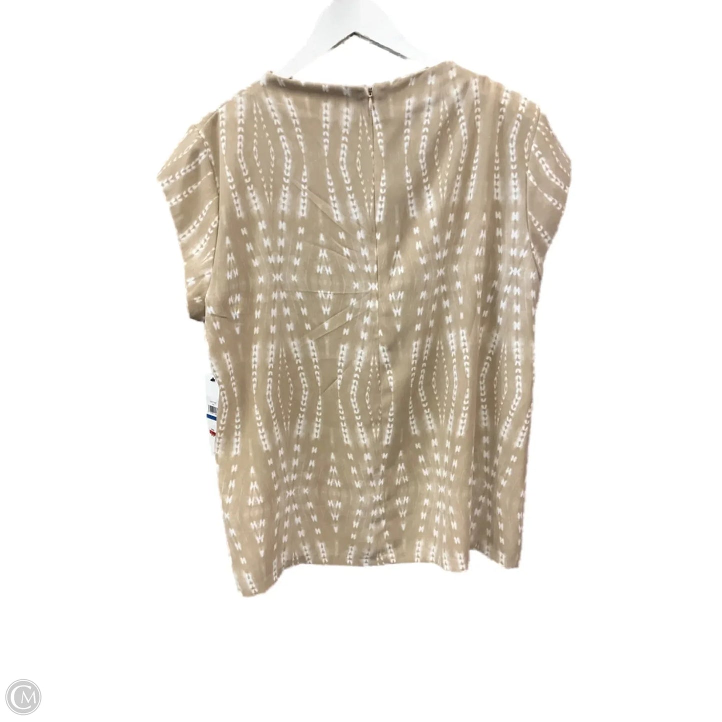 Top Short Sleeve By Calvin Klein In Cream, Size: Xl