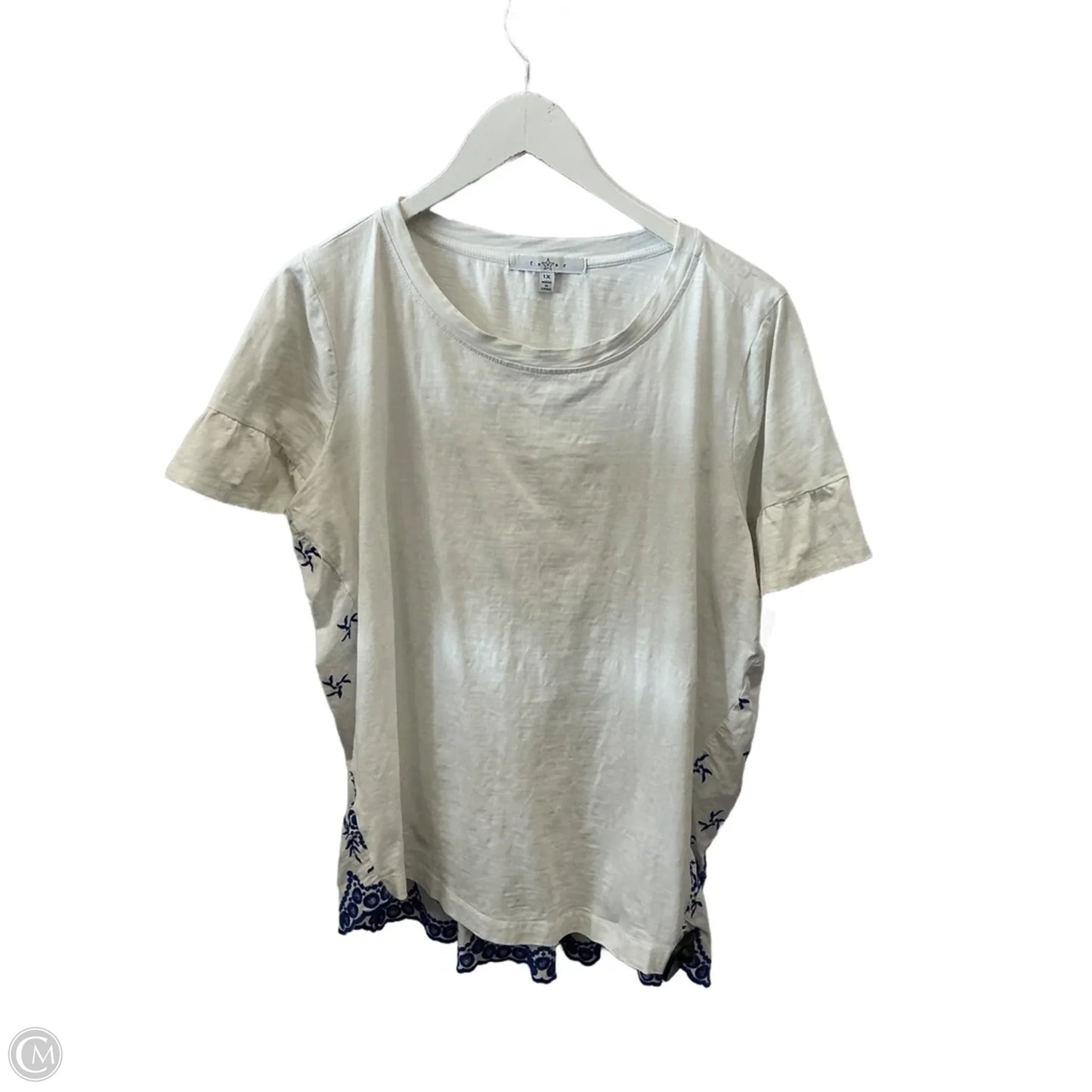 Top Short Sleeve By Fever In White, Size: 1x