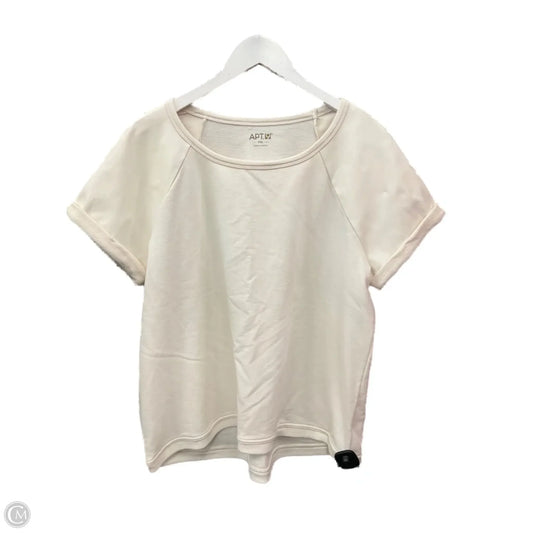 Top Short Sleeve By Apt 9 In Cream, Size: Xl